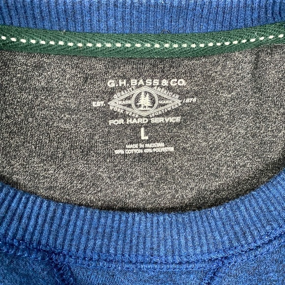G.H.Bass Men’s Blue Crewneck Sweatshirt Size Large - Picture 3 of 8